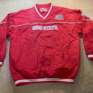 Ohio State Buckeyes 2002 Team Spirit Jacket Mens XL Red Pullover Windbreaker